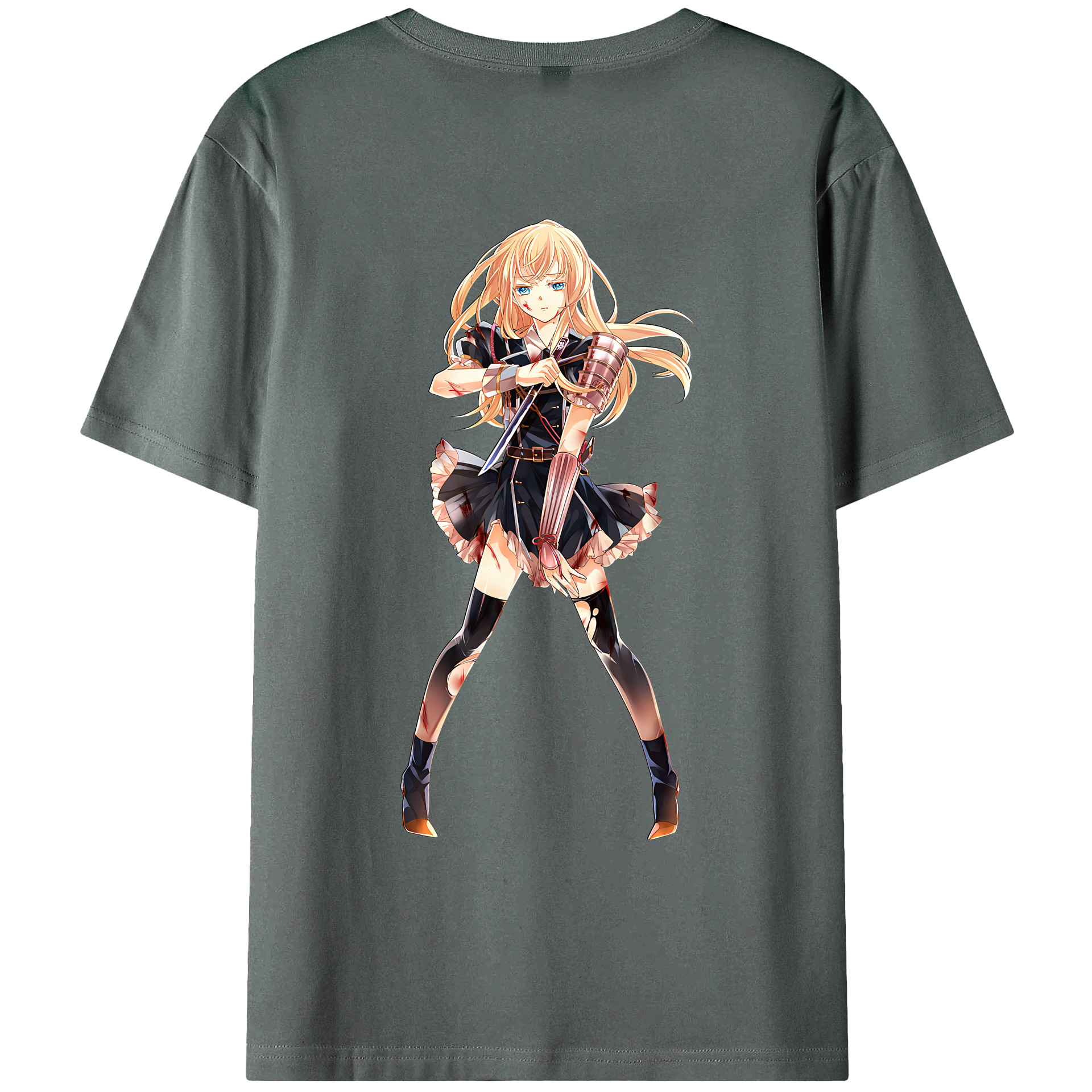 （画像用） 刀剣乱舞 Touken Ranbu 綿100％ メンズ半袖Tシャツ（バックプリント） 通気性